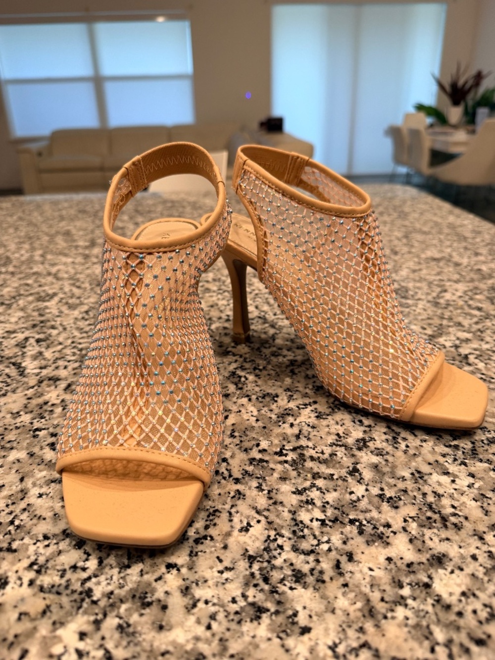 Kenneth Cole Hayley Jewel Rhinestone Mesh Heels 7.5